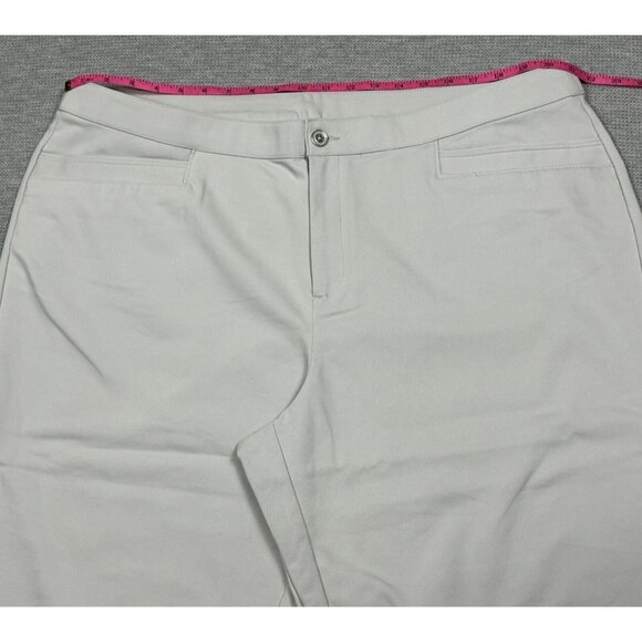 CJ Banks Capri Pants Womens Size 22W Light Gray High Rise Flat Front Stretch - Picture 7 of 13